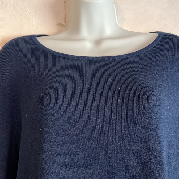 TALBOTS top XL bell sleeve blue - Picture 2 of 8